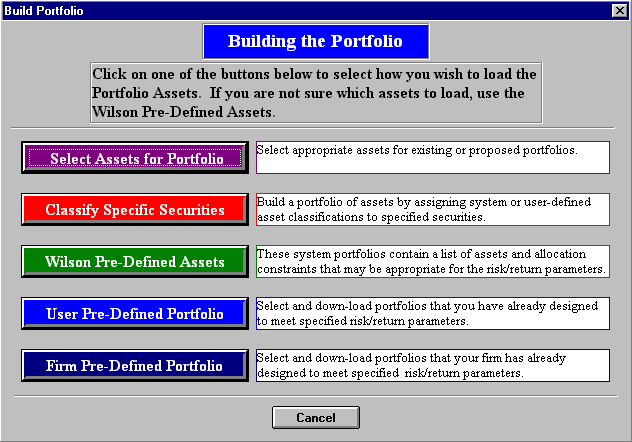 Asset Allocation Software